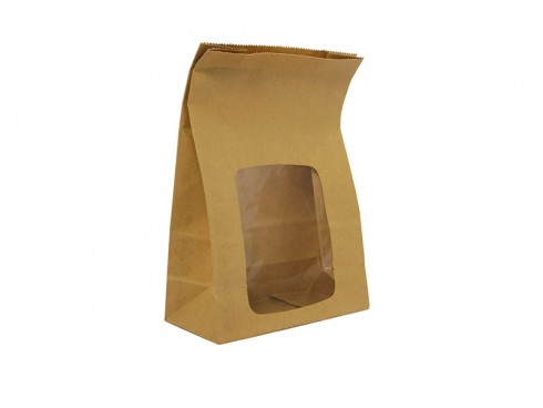 BAG BLOOMER KRAFT WINDOW 6X3X9"