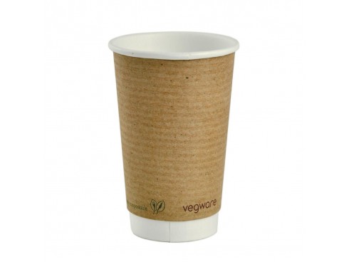 CUP DOUBLE WALL VEGWARE KRAFT 16 OZ