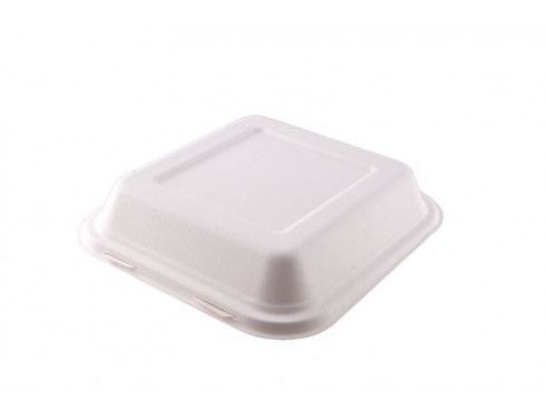 BOX LUNCH BAGASSE SQUARE 8"