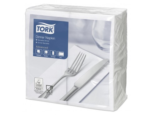 NAPKIN TORK 2PLY 8FOLD WHITE 39CM
