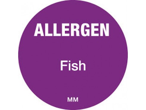 LABEL DOT ALLERGEN FISH 25MM