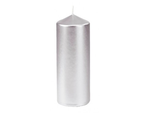 CANDLE PILLAR 150X70MM SILVER