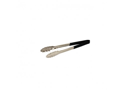 TONGS COLOUR CODED S/S BLACK 23CM