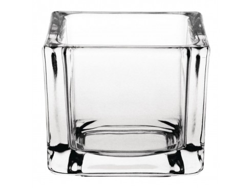 HOLDER TEALIGHT SQUARE CLEAR