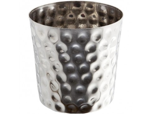 CUP SERVING HAMMERED STAINLESS STEEL