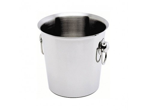 BUCKET WINE RING HANDLES S/S 4LT