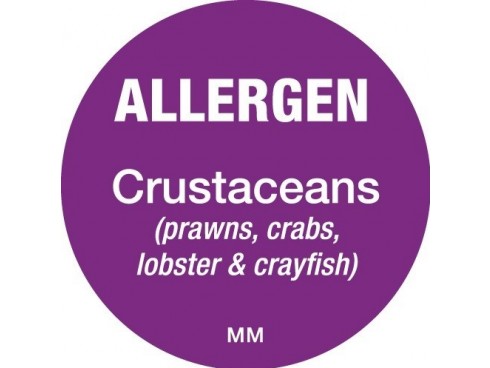 LABEL ALLERGEN CRUSTACEANS  1" CIRCLE