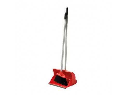 DUSTPAN AND LOBBY BRUSH SET RED