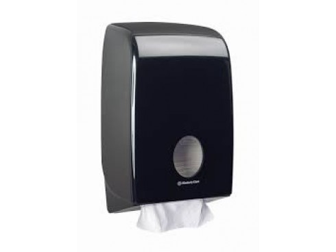 DISPENSER AQUARIUS FOLDED HAND TOWEL BLACK