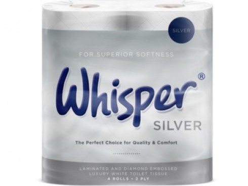 TOILET ROLL WHISPER SILVER 2PLY