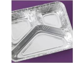 CONTAINER FOIL 3-COMPARTMENT 227X177X39MM