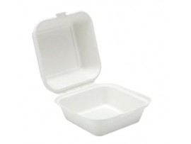 BOX CLAMSHELL BURGER BAGASSE 6"