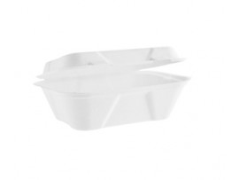 BOX FOOD CLAMSHELL BAGASSE 7X5"