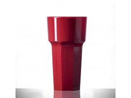GLASS POLYCARB ELITE REMEDY 12OZ TALL RED