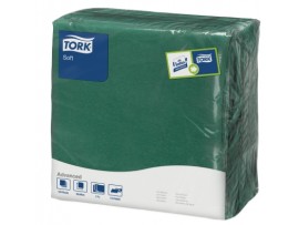 NAPKIN TORK 3PLY 4FOLD DARK GREEN 39CM