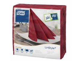 NAPKIN TORK LINSTYLE 4FOLD BURGUNDY 39CM