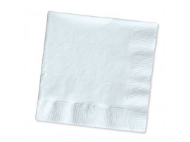 NAPKIN COCKTAIL WHITE 24CM 2PLY