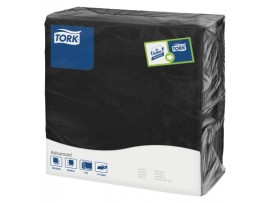 NAPKIN TORK 3PLY 4FOLD BLACK 39CM