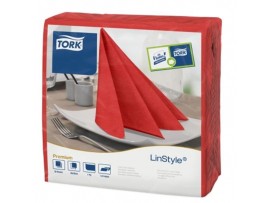 NAPKINS LINSTYLE RED 39CM