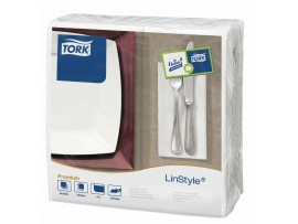 NAPKINS LINSTYLE 8 FOLD WHITE 39CM