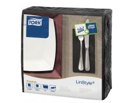 NAPKIN TORK LINSTYLE 8FOLD BLACK 39CM