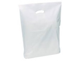CARRIER BAGS PLASTIC WHITE 120G 15X18X3"
