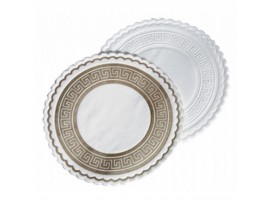 COASTERS WHITE GREEK KEY WAXED BACK 82MM