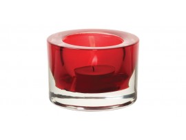 HOLDER TEALIGHT CHUNKY RED