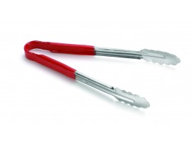 TONGS VINYL COATED RED HANDLE 12"