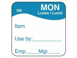 LABEL DISSOLVEMARK DAYS OF WEEK 25X25MM