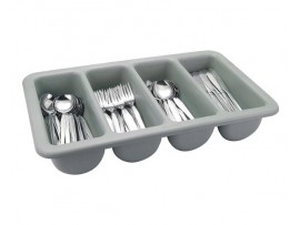 TRAY CUTLERY POLYPROPYLENE GREY 4 COMP