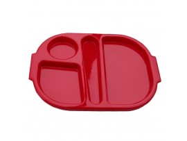 TRAY MEAL POLYCARBONATE RED 280X230MM
