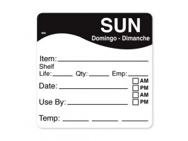 LABEL DISSOLVABLE USE BY SUNDAY 2X2"