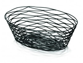 BASKET ARTISAN OVAL BLACK 10X7X3.25"