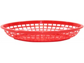 JUMBO BASKET OVAL PLASTIC RED