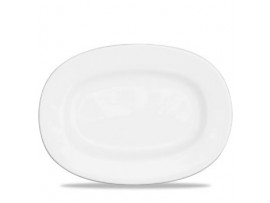 ALCHEMY WHITE DISH RIMMED OVAL 13 3/8"