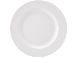 PURE WHITE PLATE WIDE RIM 10"