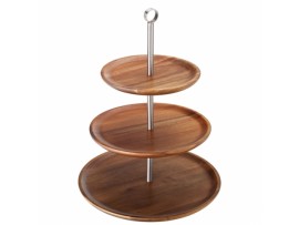 ACACIA PLATTER SHARING WOODEN 3 TIER