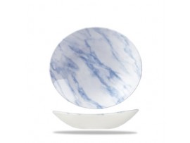 BOWL OVAL COUPE BLUE MARBLE 25.5X21.2CM