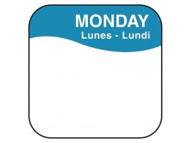 LABEL REMOVABLE SQUARE MONDAY 1"