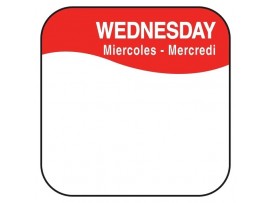 LABEL REMOVABLE SQUARE WEDNESDAY 1"
