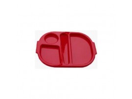 TRAY MEAL POLYCARB RED 280X230MM