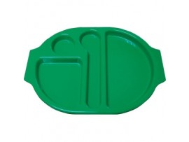 TRAY MEAL MELAMINE GREEN 375X278MM