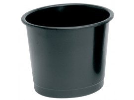 BIN WASTE PAPER ROUND PLASTIC BLACK 14LT