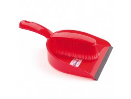 DUSTPAN AND BRUSH SOFT RED