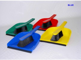 DUSTPAN AND BRUSH STIFF BLUE