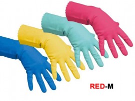 GLOVES VILEDA MULTI PURPOSE RED MEDIUM