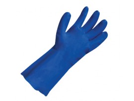 GLOVES NITRILE FLOCK LINED BLUE LARGE