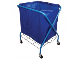 FOLDING WASTE CART WITH VINYL BAG BLUE