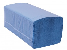 HAND TOWEL V SINGLEFOLD BLUE 1PLY